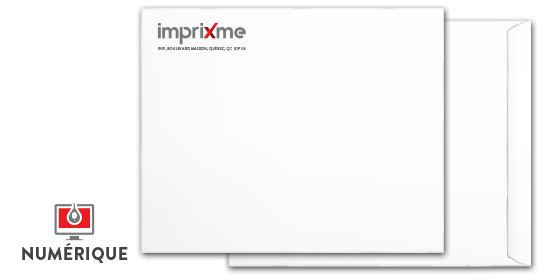 Impression d'enveloppes 9 x 12 de compagnie avec logo en impression numérique et offset