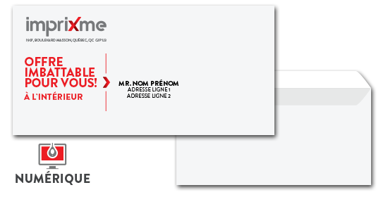 Impression d'enveloppes de marketing direct avec logo en impression numérique et offset